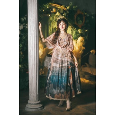 Faeries Daffodil Starry Night Chronicles Black Inner JSK and Print Outerlayer Set(Reservation/Full Payment Without Shipping)